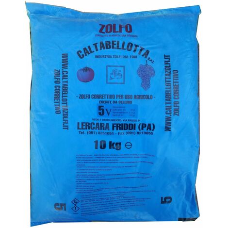 Zolfo correttivo ramato 5v azzurro blu kg10 polvere secca agricoltura frutta