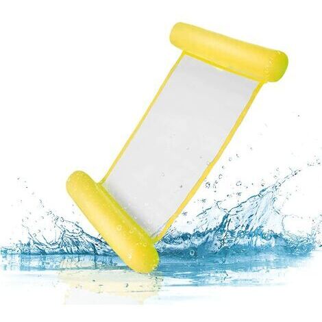 ZOLGINAH 1 Pièce Lit Flottant Hamac À Eau Gonflable Confortable Chaise Longue De Loisirs Flotteur Portable Piscine Flotteur De Plage pour Adultes Et Enfants (Jaune)