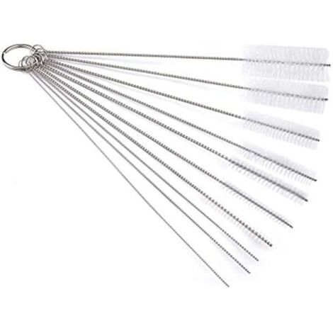 ZOLGINAH 10 pcs Tube Brosse de Nettoyage, Brosse de Nettoyage Bouteille Goupillon Nettoyage pour Bouteille en Verre Tuyau Brosses de Nettoyage Bébé Biberon Bouilloire Clavier