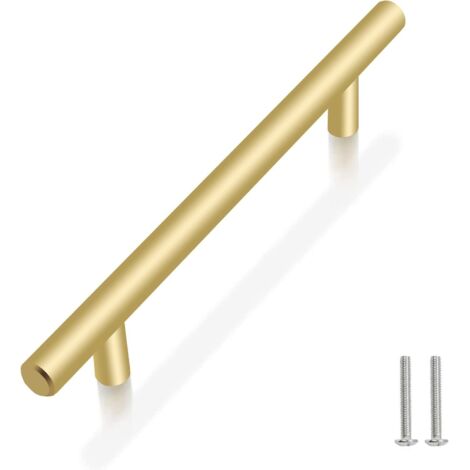 ZOLGINAH 10 Unités En d'or acier inoxydable Boutons De Porte Tirer La Poignée De Meubles avec Vis pour Tiroir Meuble Cuisine Cuisine Home Decorating, Trou à Trou Centre Distance 96 mm