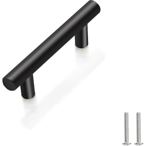 ZOLGINAH 10 Unités En Noir acier inoxydable Boutons De Porte Tirer La Poignée De Meubles avec Vis pour Tiroir Meuble Cuisine Cuisine Home Decorating, Trou à Trou Centre Distance 192 mm