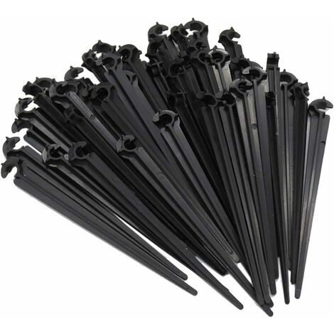 ZOLGINAH 100 Piezas Soporte para Manguera Estacas de Fijación en el Suelo Soporte para Varillas Fijas en Forma de C para Manguera de Riego y Manguera de Riego de Jardín