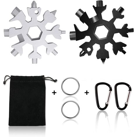 ZOLGINAH 18 en 1 multiherramienta de copo de nieve, 2 uds Mini destornillador multiusos de acero inoxidable multiherramienta para viajes diarios regalo creatividad