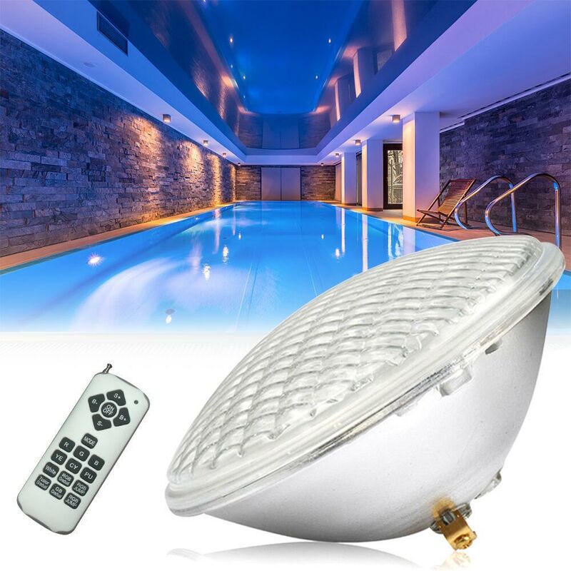 Zolginah 18W Led Pool Light Impermeable Ip68 Rgbw Pool Light 12V Dc / Ac Color Led Spotlight Con Control Remoto 7 Colores Ajustables 15 Modos De