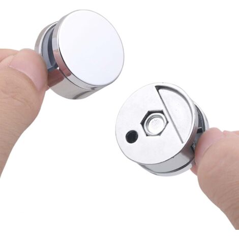 ZOLGINAH 2 pcs, pinces rondes pour miroir, Pinces en Verre pour Miroir de Salle de Bain Supports Rond Mural en Alliage de Zinc - Fixation de miroirCharge 15kg
