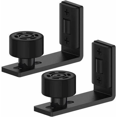 ZOLGINAH 2 Piezas Guía de Piso Ajustable Guía Inferior de Pared/Puerta para Puerta Corredera de Madera Negro