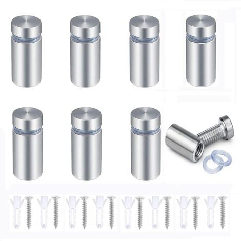 ZOLGINAH 20 PCS En Acier Inoxydable Publicité Vis Verre Standoff Fixations Boulons Titulaire Vis Signe Publicité Nails Matériel Montures Vis Frameless Standoff Clamp Pour Verre 12 x 20mm
