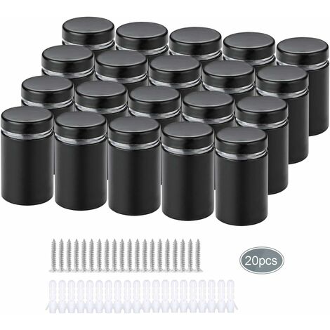 ZOLGINAH 20 piezas de separador de vidrio, tornillos de publicidad de acero inoxidable, tornillos de clavos de señal de publicidad de vidrio abrazadera de sujetadores de separador sin marco