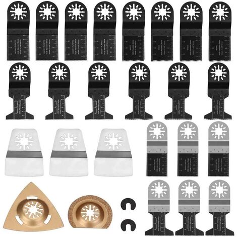 ZOLGINAH 27 Piezas Herramientas Oscilantes Hojas de Sierra Oscilante, Multiherramienta Profesional Universal de Madera/Metal/Plástico, Hojas de Sierra de Liberación Rápida para Herramientas Multifunci