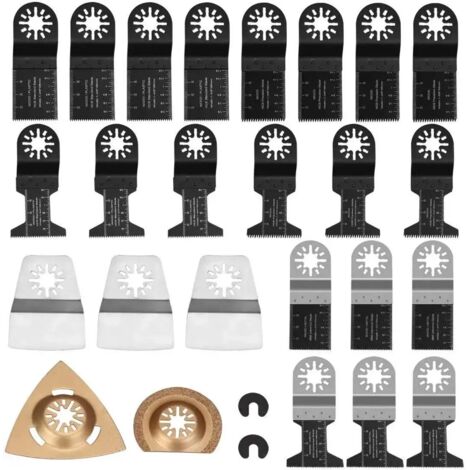 ZOLGINAH 27Pièces Outils oscillants Lames de scie oscillantes, multitool universel bois/métal/plastique professionnel, lames de scie à dégagement rapide pour Outils multifonctionnels lames mélange