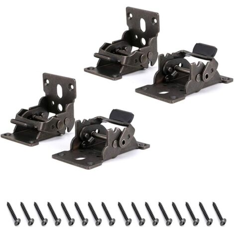 ZOLGINAH 4 Pcs Charnière pliante autobloquante 180, support pliable, verrouillage automatique extension table en tôle d'acier, pour tables de salle à manger, bureau d'ordinateur, armoires