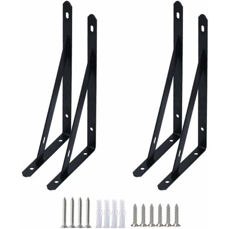 ZOLGINAH 4 piezas de soportes de estante, soporte de estante montado en la pared, soportes de estante triangulares de alta resistencia, marco de soporte de soporte de estante de pared con ángulo de 90