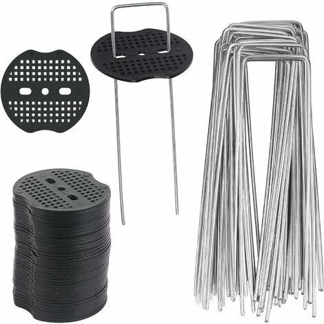 ZOLGINAH 40 Piezas Estacas de Jardín, Estacas de Lona con 40 Arandelas, Estacas de Fijación para Lona de Lona, Tela contra Malezas, Hojas de Suelo para Tienda de campaña 15 4 cm