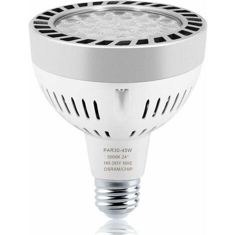 ZOLGINAH 45W PAR30 Bombillas de luz de inundación LED Ultra brillante, E27 Base Foco LED con ventilador silencioso No regulable, 4000k, Neutro