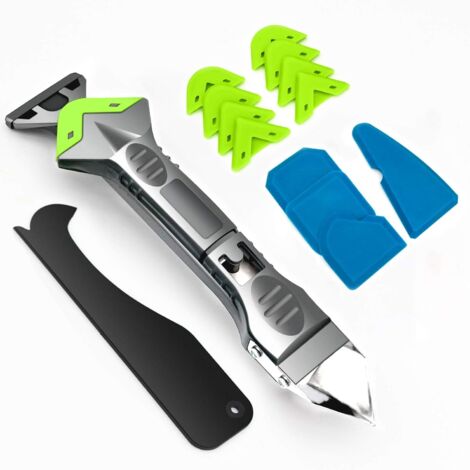 ZOLGINAH 5 en 1 Lisseur Joint Silicone, Nouvelle Mise à Niveau grattoir d'angle de Colle de Verre de calfeutrage, grattoir de coulis d'outil de Finition de Mastic de Silicone