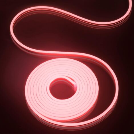 ZOLGINAH 5m Tira Led 12V Tira Led Flexible Neón Luz Cálida IP65 Impermeable 120 LEDs/M para Decoración Interior/Exterior (Adaptador de Corriente No Incluido)-Rojo