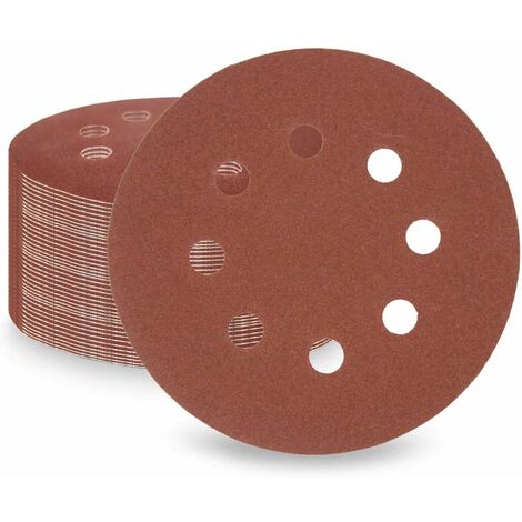 ZOLGINAH 600 hojas de lija de grano 50 piezas, 125 mm 5 pulgadas 8 agujeros discos de lija para lijadora orbital y todas las herramientas oscilantes (600  x 50 piezas)