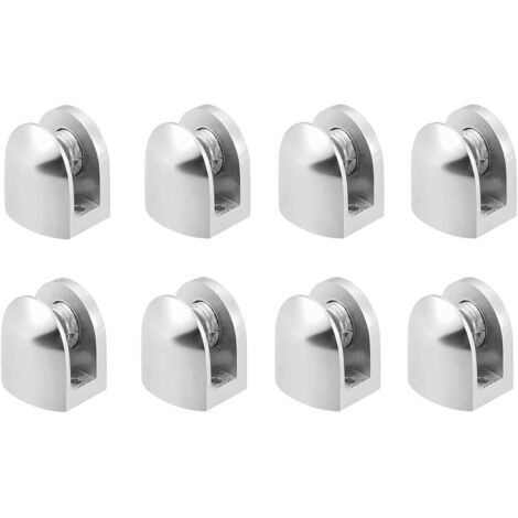 ZOLGINAH 8 Pcs Pince à Verre, Pince à Verre Pince Support, Alliage de Zinc Fixations Réglable Support, pour Tablettes en Verre de 6-10 mm d'épaisseur