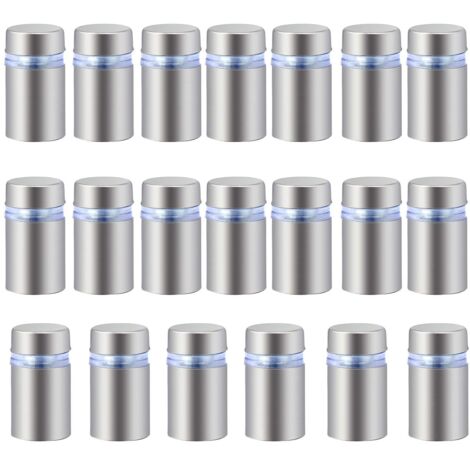 ZOLGINAH 8 Pièces D'Entretoises à vis pour Verre Publicitaire, Entretoises en Acier Inoxydable, Entretoises en Verre et Supports en Verre Acrylique, Y Compris les Goupilles et les vis (12 x 25 mm)