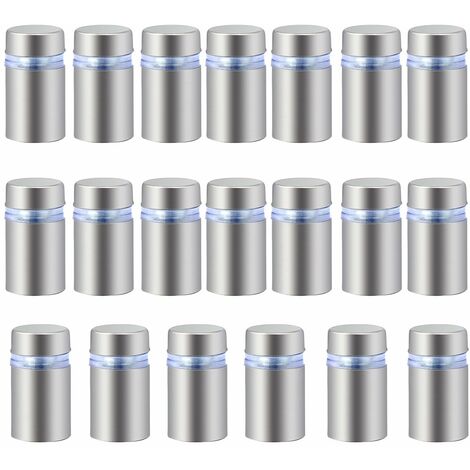 ZOLGINAH 8 piezas de separadores de tornillos para vidrio publicitario, separadores de acero inoxidable, separadores de vidrio y soportes de vidrio acrílico, incluidos pasadores y tornillos (12 x 25 m
