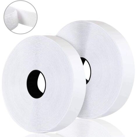 ZOLGINAH 8M Bande Agrippantes Adhésives Rubans Adhésifs Bande Ruban Scratch Autocollant Moustiquaire Hook Loop Rouleau Scratch Autoadhésif pour moustiquaire fenetre, cadres photos Installation, Blanc,