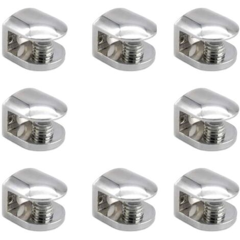 ZOLGINAH 8Pcs Pince à Verre Pince Support en Alliage de Zinc Fixations Réglable Support pour Tablettes en Verre de 6-8 mm d'épaisseur