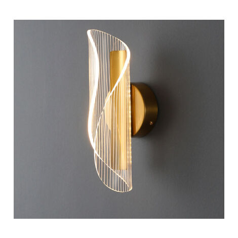 ZOLGINAH Aplique de pared para interiores Lámpara de pared LED, forma de arco ajustable de 6 W Lámpara acrílica moderna para pasillo interior Sala de estar Garaje utilitario