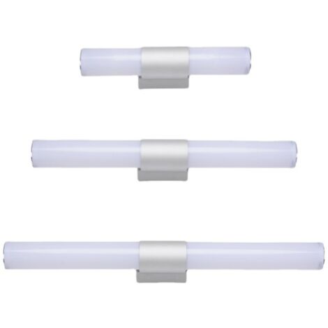 ZOLGINAH Applique Miroir Salle de Bain, Plafonnier Salle de Bain, Luminaire pour Maquillage Chrome, avec Prise et Interrupteur,25cm Lumière Blanche Chaude