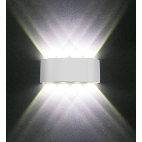 ZOLGINAH Applique murale LED 8W Warm White 3000k Aluminium moderne pour salon chambre couloir escalier cuisine salle à manger (Blanc Froid-8w)