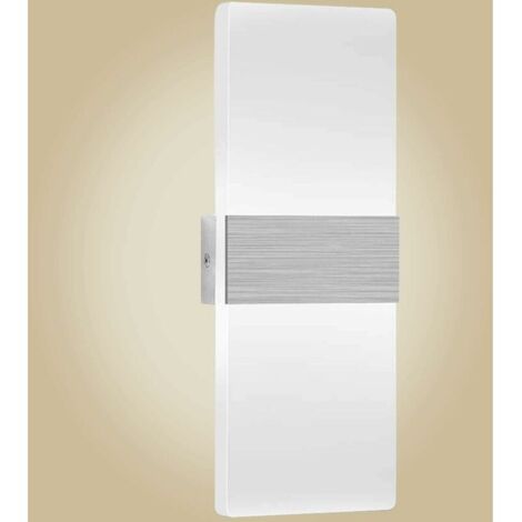 ZOLGINAH Applique Murale LED Interieur 12W Blanc Froid 6000K, Lampe Murale Interieur en Acrylique Aluminium, Luminaire Mural Couloir 750LM Eclairage pour Salon Chambre Chevet Couloir Escalier
