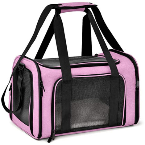 ZOLGINAH Basics AMZSC-002 Transportín para mascotas de lados blandos, rosa, mediano