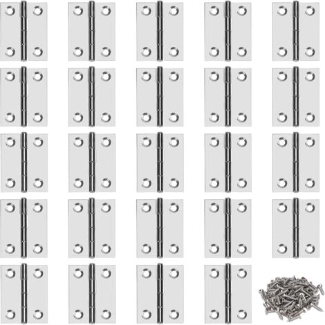 ZOLGINAH Bisagras de Acero Inoxidable Bisagras de Puerta Conectores de Bisagras para Muebles con Tornillos para Muebles Armario Puerta Cajón 36 x 29 mm 24 Piezas
