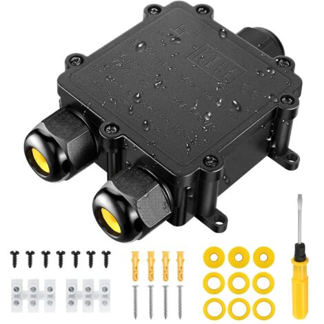 ZOLGINAH Boîte de Jonction Étanche IP68 Connecteur de Câble Électrique à 3 Voies pour Câble Ø 4-14mm Boîtier de Raccordement Câble Extérieur Boîtier de Dérivation Éclairage Électrique Extérieur