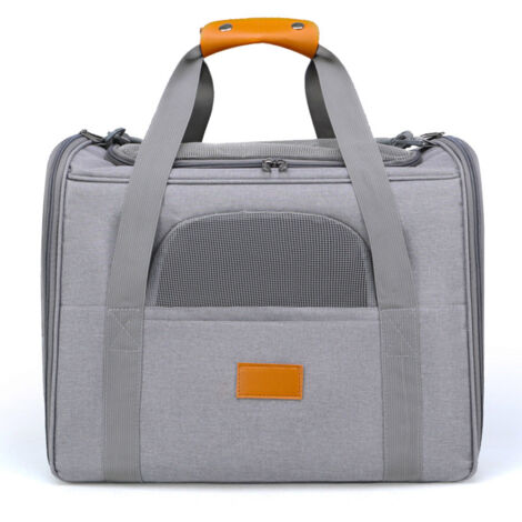ZOLGINAH Bolsa transportadora para perros y gatos, transportadora plegable y transpirable para gatos con colchón de felpa extraíble + tazón (46  32  36 cm)