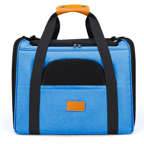 ZOLGINAH Bolsa transportadora para perros y gatos, transportadora plegable y transpirable para gatos con colchón de felpa extraíble + tazón (46  32  36 cm)