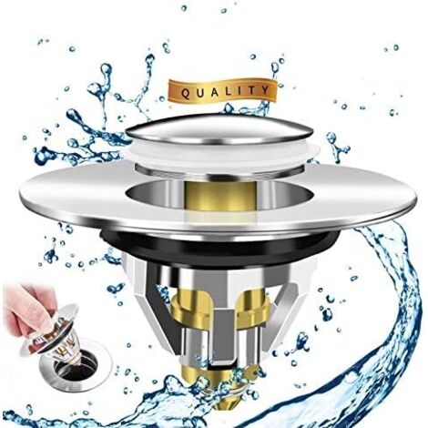 ZOLGINAH Bonde Noyau à Rebond En Type De Poussée Bouchon Baignoire De Vidange D'évier,universal POP UP valve,Bouchon Lavabo, Bouchon Baignoire,universel Bouchon Baignoire Pour Lavabo De Cuisine