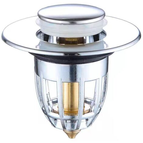 ZOLGINAH Bouchon D'évier Pop Up,Noyau de Rebond de Type Poussoir,Universel Bouchon D'évier Anti-Obstruction en Inoxydable et Cuivre,Pour Lavabo Bassin Cuisine Salle de Bain
