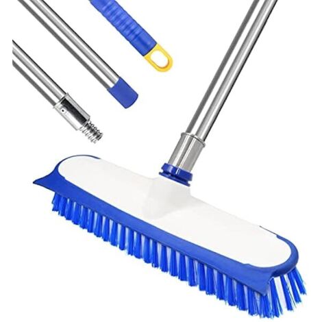 ZOLGINAH Brosse à Récurer Les Sols avec Manche Long, 140cm Poils Rigides Brosse à Récurer Les Sols, Brosse à Récurer Les Sols 2 en 1 Robuste pour Nettoyer la Cuisine, la Salle de Bains, Le Patio