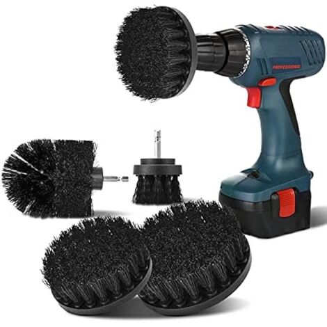 ZOLGINAH Brosse de Nettoyage pour Perceuse 4 Pièces, Brosse Rotative Nettoyage de 2'' / 3,5'' / 4'' / 5'' pour Perceuse Electrique Brosse Perceuse Nettoyage à Poil Dur pour Tache d'huile Métallique (N