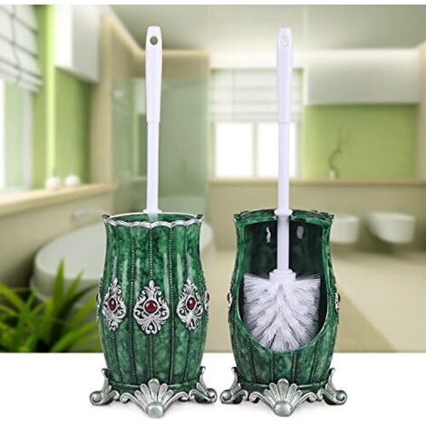 ZOLGINAH Brosse De Toilette Ensemble Brosse De Sol Ménage Créatif Brosse De Toilette Brosse À Long Manche Porte Brosse De Toilette Porte-Balai, Bord Émeraude Dragon Ball