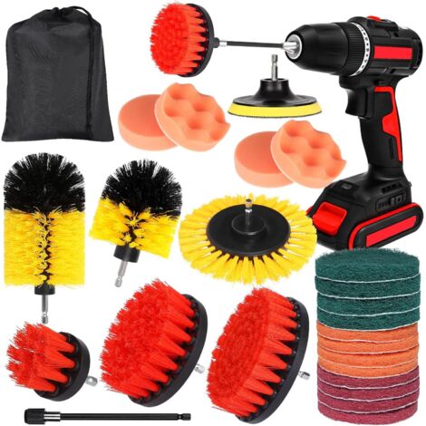 ZOLGINAH Brosse Perceuse 25PCS Brosse pour Perceuse Brosse de Nettoyage Brosse de Jante Voiture Brosse Nettoyage Perceuse Électrique Nettoyage de Roue pour Jantes, Carrelage, Baignoire, Briques, Sol