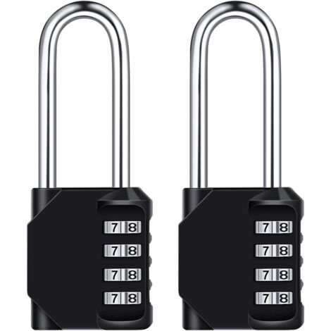ZOLGINAH Cadenas à Combinaison Long 6.7cm, [2 Pièces] Imperméabiliser Serrure Combinée 4-Chiffres, Métal Résistant Aux Intempéries & en Acier Galvanisé, pour les Ecoles, Gymnases et Casiers