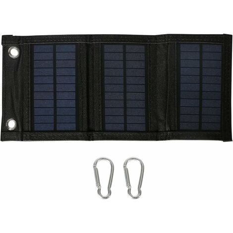 ZOLGINAH Cargador solar plegable de 8 W Panel solar impermeable para exteriores Panel solar de polisilicio con puertos USB de 5 V para iPhone iPad Samsung Galaxy, etc.
