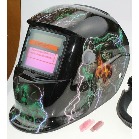 ZOLGINAH Casco de soldadura automático - Máscara de soldadura con 2 lentes y 2 sensores de filtro de sombra ajustable DIN9-13 para soldadura por arco MIG TIG MAG [Clase de eficiencia energética A+++]