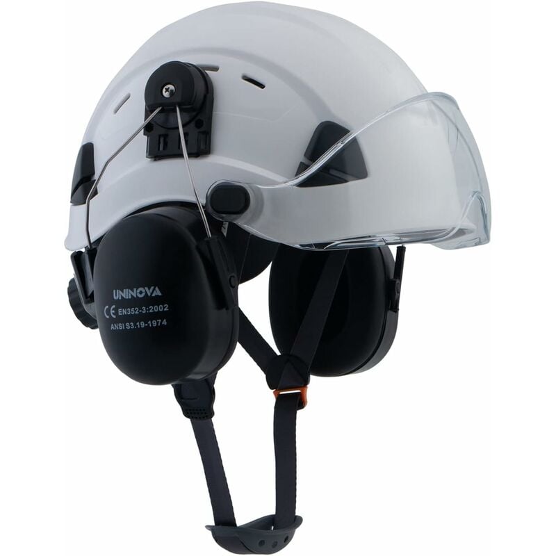Image of Casco di sicurezza 3 in 1 con paraorecchie e visiera, casco forestale con protezione dell'udito e del viso, ideale per motosega, silvicoltura
