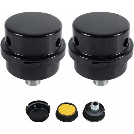 ZOLGINAH Compresseur d'air Filtre Silencieux, 3/8" 16mm Male Filetage Metal Coque Air Compresseur Silencieux Filtre, Silencieux Fliter d'admission en métal pour les chaudières à compresseur d'air 2 Pc
