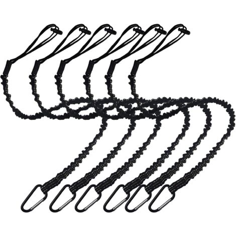 ZOLGINAH Cordón de Seguridad para Trabajos en Altura, Correa de Seguridad Retráctil para Herramientas, Cordón de Seguridad con Mosquetón, Máximo 6,8 KG, 6 Piezas
