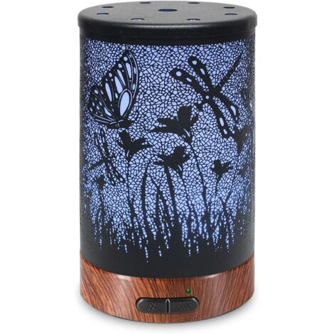 ZOLGINAH Diffuseurs d'Huiles Essentielles Electrique ferreuse 100ml,Silencieux Humidificateur,Minuterie et Arrêt Automatique sans eau, pour La Maison Spa Yoga Massage (Fleur)