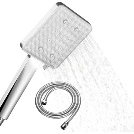 ZOLGINAH Douchette Douche Salle de Bain, Douchette amovible Tête de douche + 1.5 M Tuyau de Douche Flexible en PVC anti-torsion, Douchette à Main 6 jets pour Salle de Bain, Installation Facile