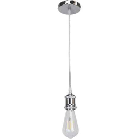 ZOLGINAH E27 Lustre Suspension Vintage Retro Culot de Lampe Edison Antique 110-250V Adaptateur de Douille Cuivre (Chrome)